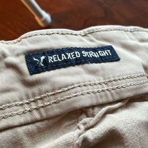 American Eagle relaxed straight khakis.